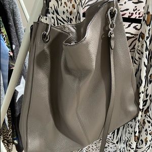 Vince Camuto Taupe Leather Shoulder Bag